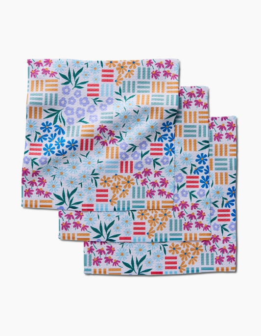 Floral Garden Geometry Dishcloth Set