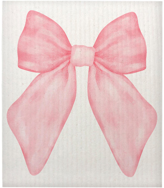 Pink Bow Swedish Dishcloth