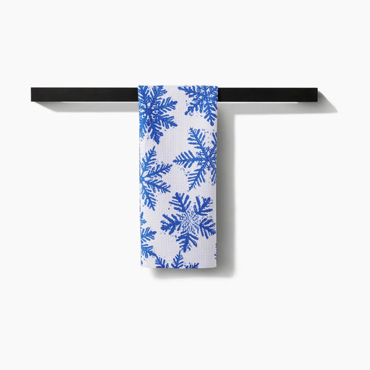 Snowy Days Blue Geometry Towel