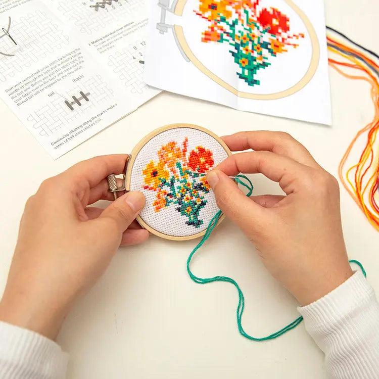Flower Mini Cross Stitch Embroidery Kit