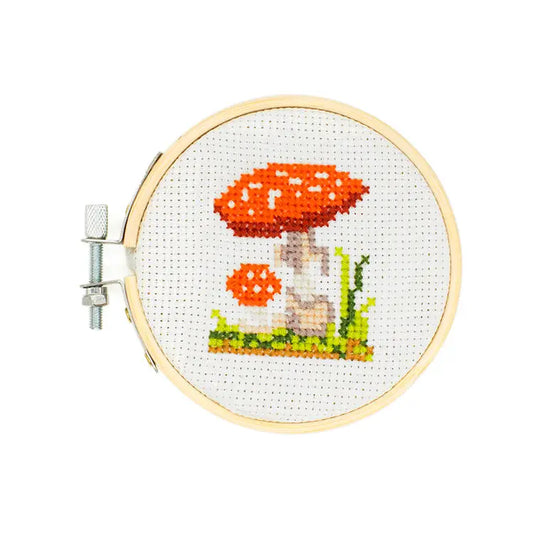 Mushroom Mini Cross Stitch Embroidery Kit