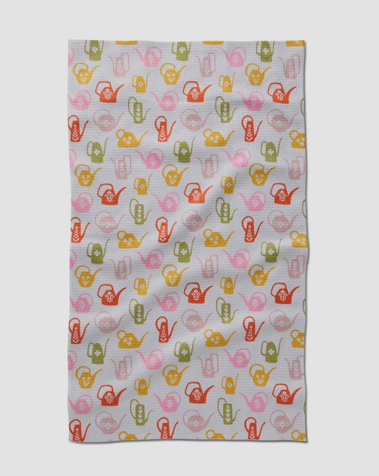 Retro Watering Cans Geometry Towel
