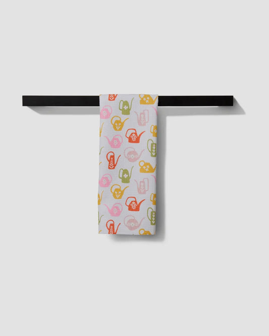 Retro Watering Cans Geometry Towel
