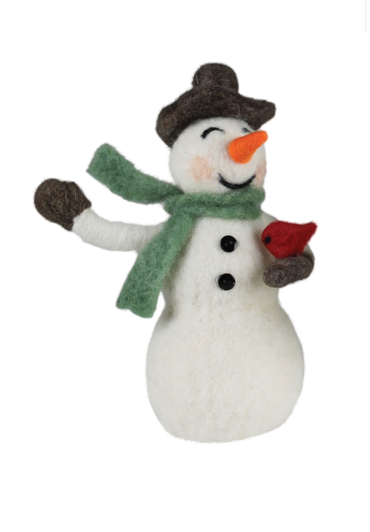 Felt Snowman with Bird