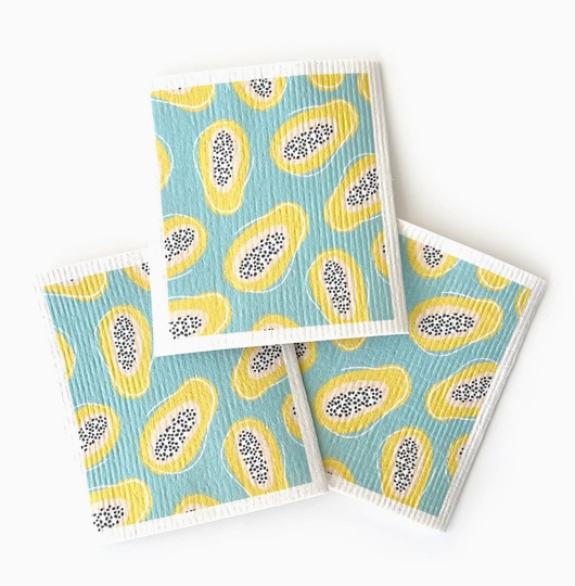 Papaya Party Swedish Dishcloth