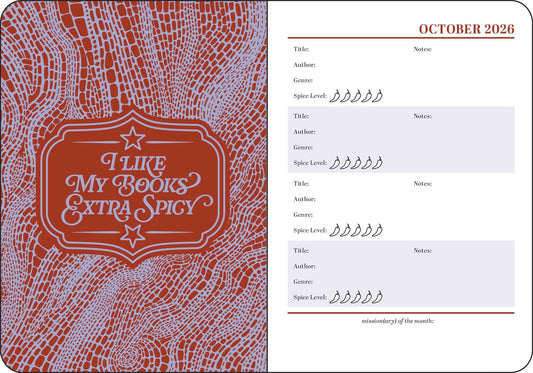 Spicy Book Club 16-Month 2026-2027 Weekly/Monthly Planner Calendar