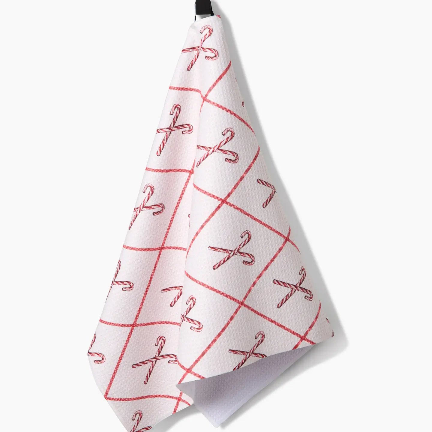 Festive Candy Canes Geometry Towel