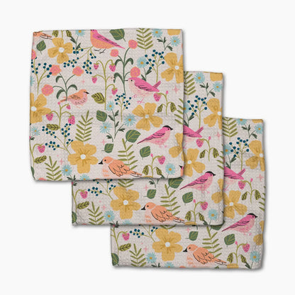 Summer Songbirds Geometry Dishcloths