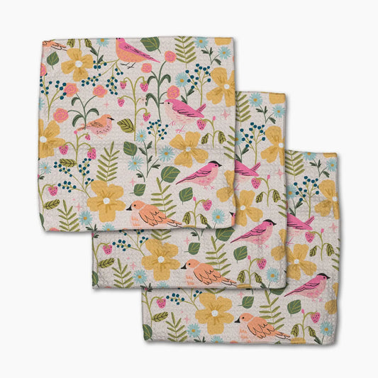 Summer Songbirds Geometry Dishcloths