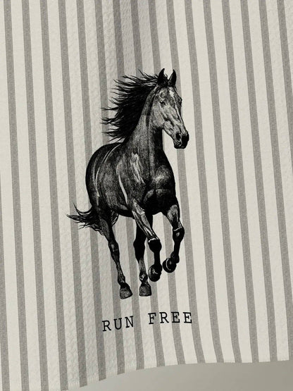 Run Free Geometry Tea Towel