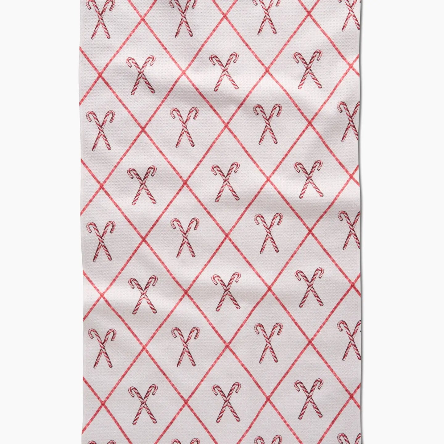 Festive Candy Canes Geometry Towel