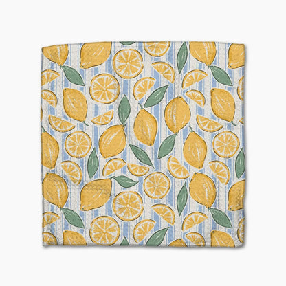 Lemon Waves Geometry Dishcloth Set