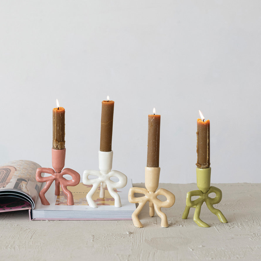 Bow Taper Candle Holder
