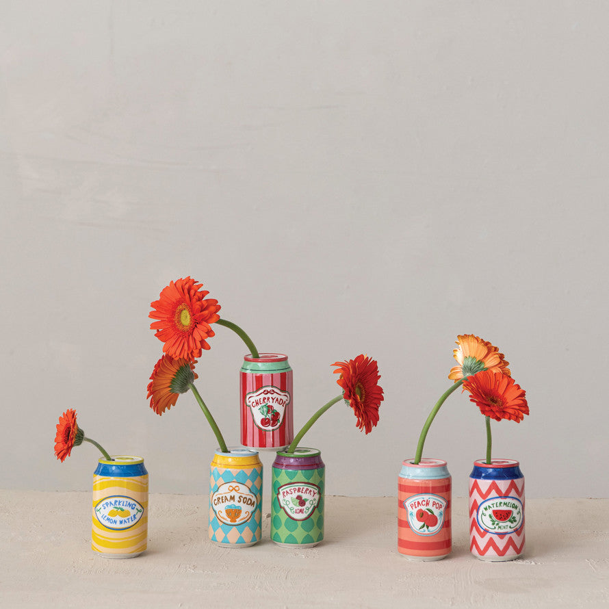 Hand Painted Soda Can Vase