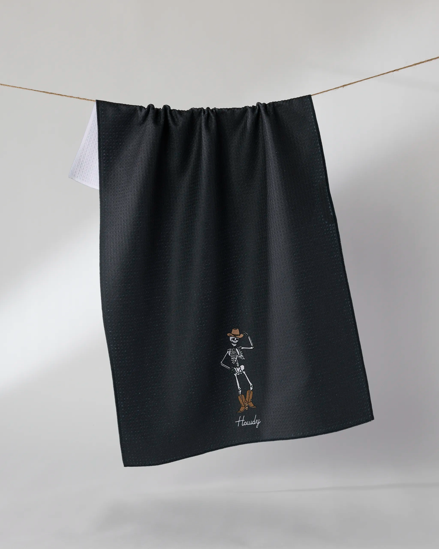 Howdy Cassondra Black Geometry Tea Towel