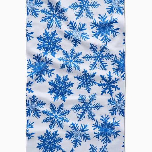 Snowy Days Blue Geometry Towel