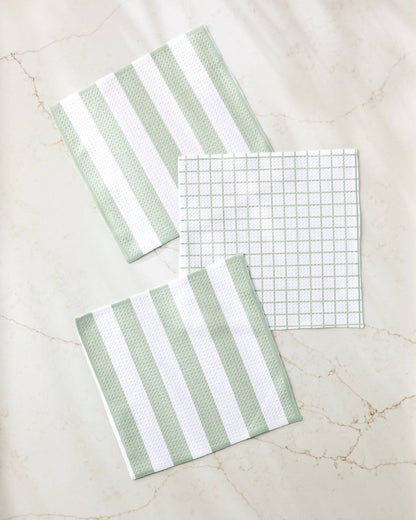 Sweet Mint Geometry Dishcloth Set