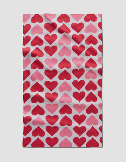 Blushing Hearts Geometry Towel