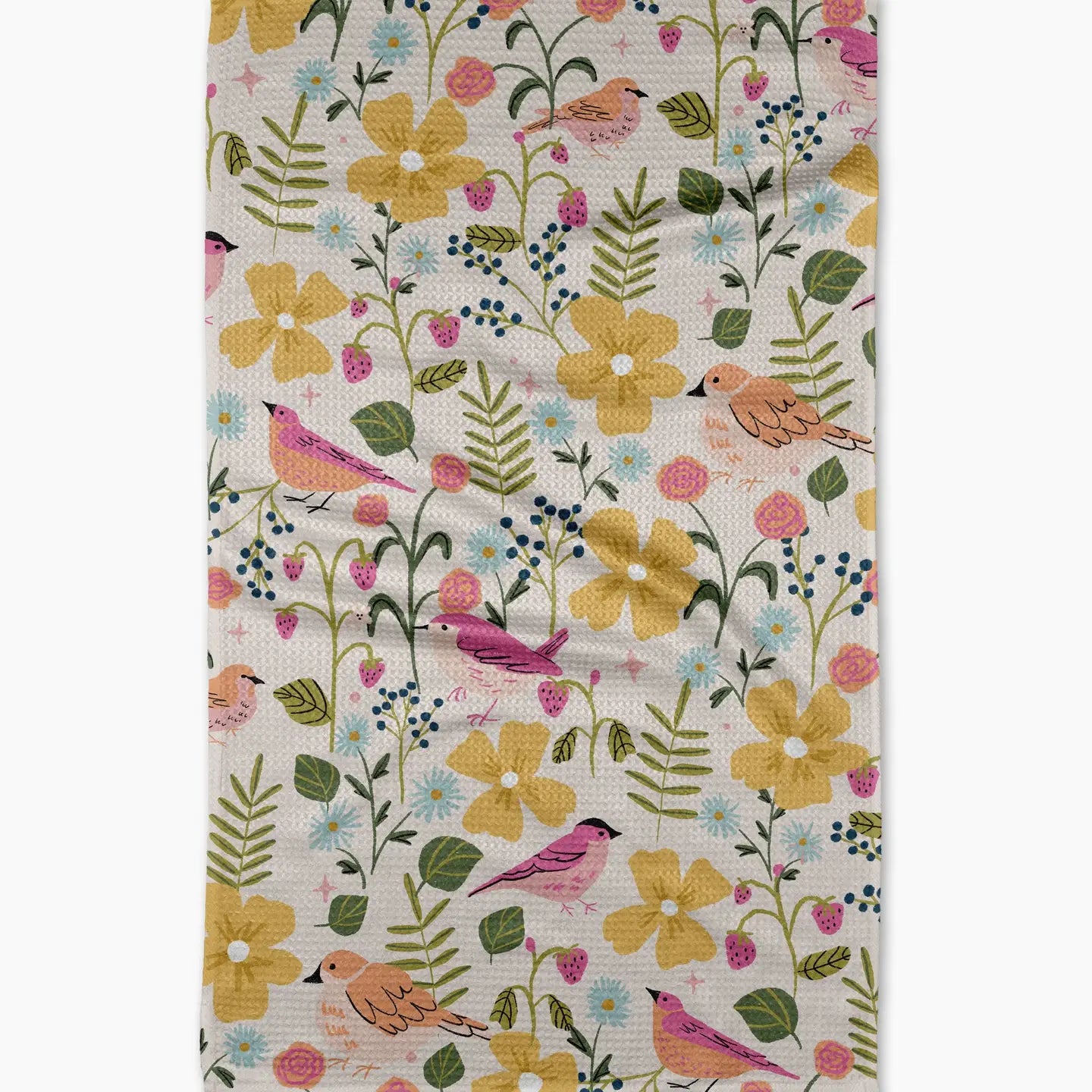 Summer Songbirds Geometry Tea Towel