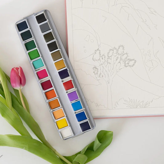 24 Color Watercolor Paint Pallette