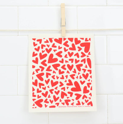 Hearts Swedish Dishcloth