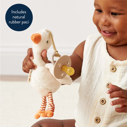 Bitzy Pal Natural Rubber Pacifier & Plush Duck