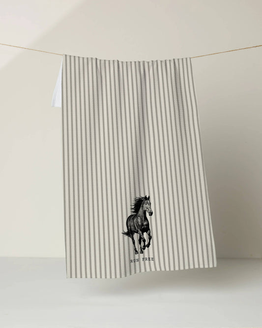 Run Free Geometry Tea Towel