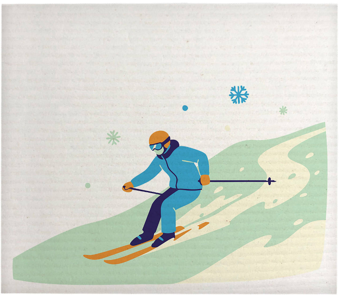 Skier Swedish Dishcloth