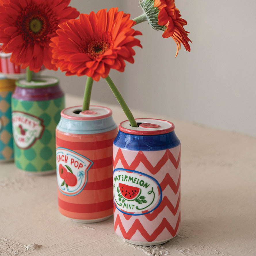 Hand Painted Soda Can Vase