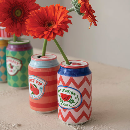 Hand Painted Soda Can Vase