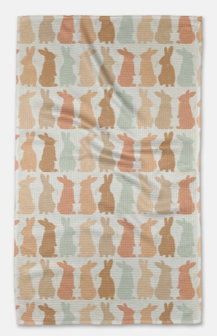 Easter Bunny Geometry Tea Towel