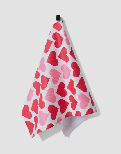 Blushing Hearts Geometry Towel