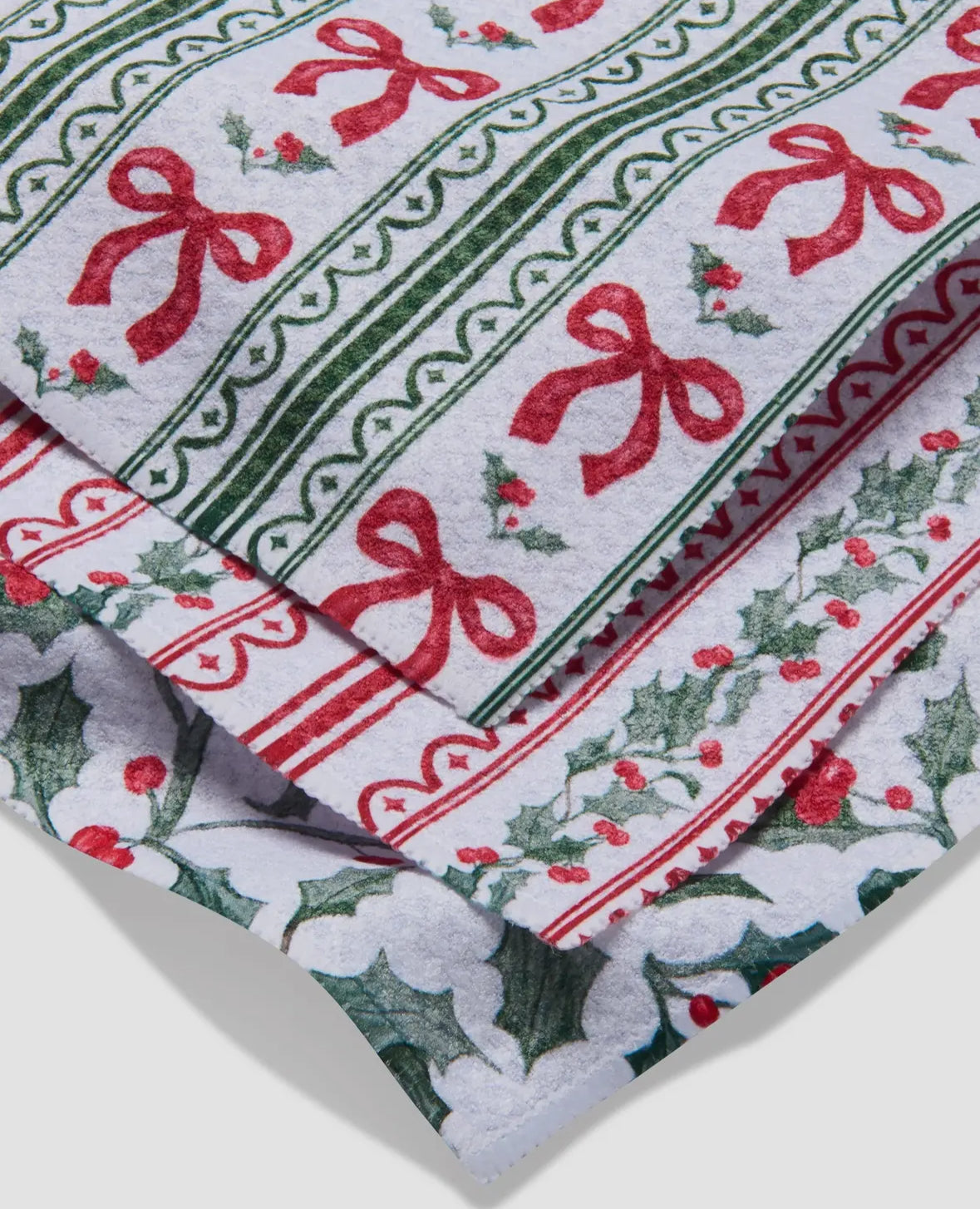 Christmas Ribbons Geometry Dishcloth Set