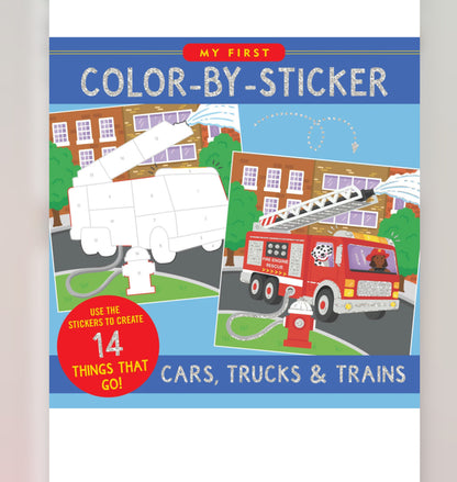 Color By Sticker: Cars, Trucks & Trains