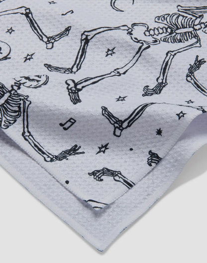 Skeleton Halloween Dance Geometry Towel