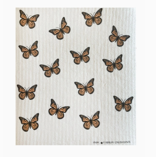 Monarch Butterflies Swedish Dishcloth