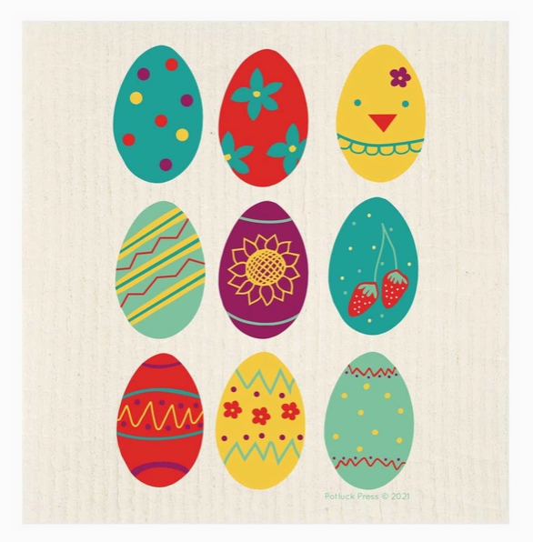 Colorful Easter Egg Swedish Dishcloth