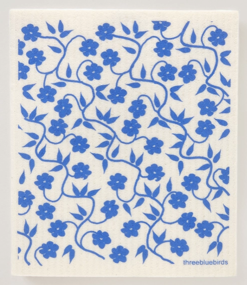 Periwinkle Vines Swedish Dishcloth