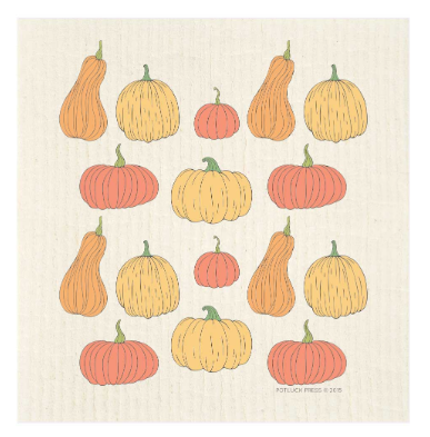 Autumn Pumpkins Swedish Dishcloth