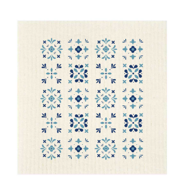 Blue Mediterranean Tile Swedish Dishcloth