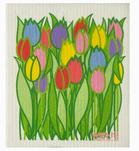 Tulip Field Swedish Dishcloth