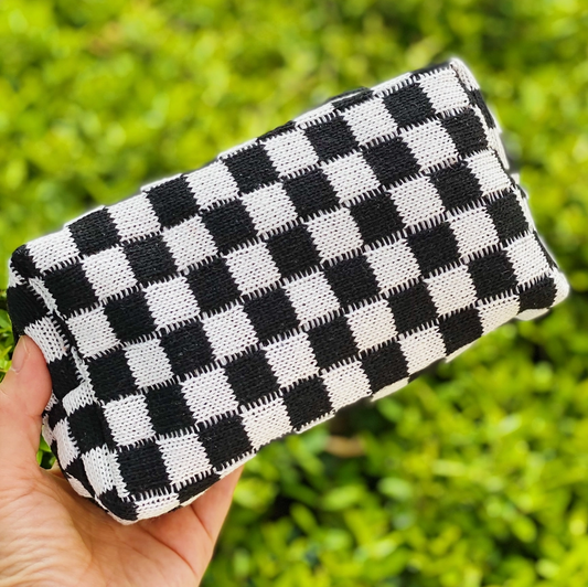 Checkered Cosmetic Bag