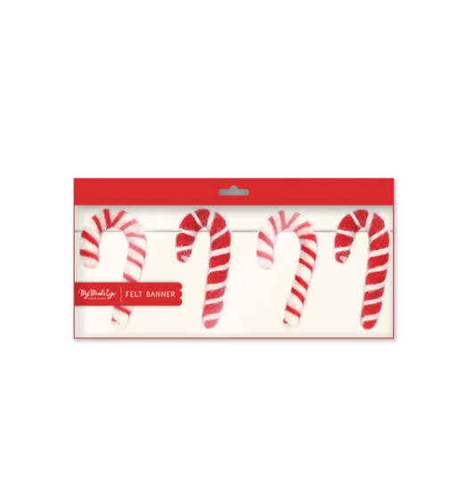 Puffy Felt Candy Cane Banner