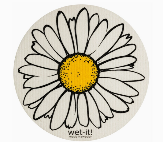 Daisy Round Swedish Dishcloth