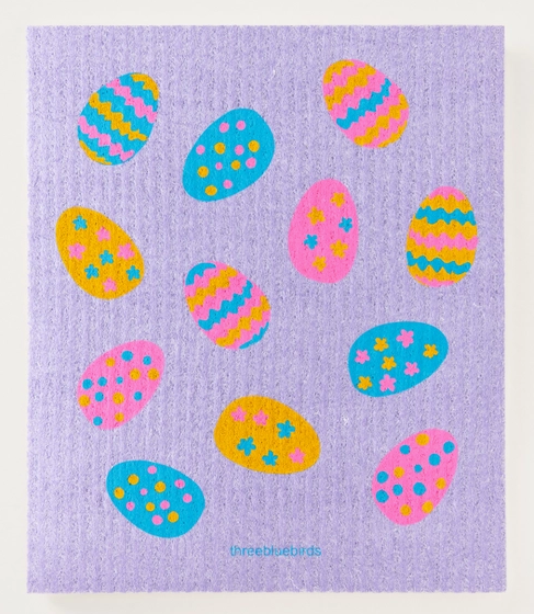 Easter Egg Purple Swedish Dishcloth