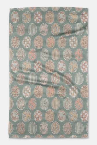 Spring Easter Eggs Geometry Tea Towel