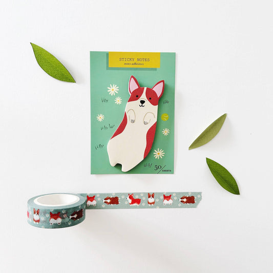 Corgi Die Cut Sticky Notes