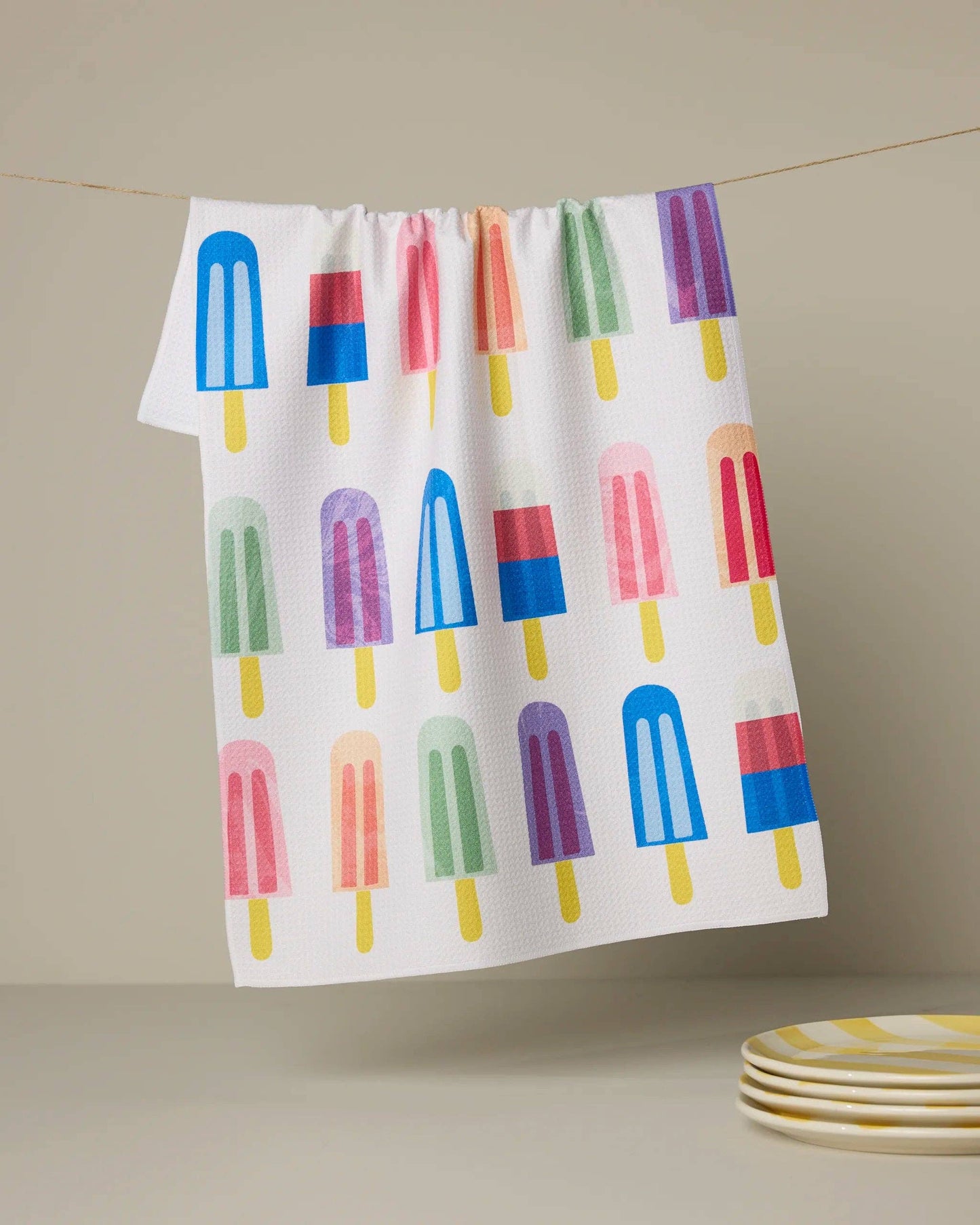 Poppy Popsicles GeometryTea Towel