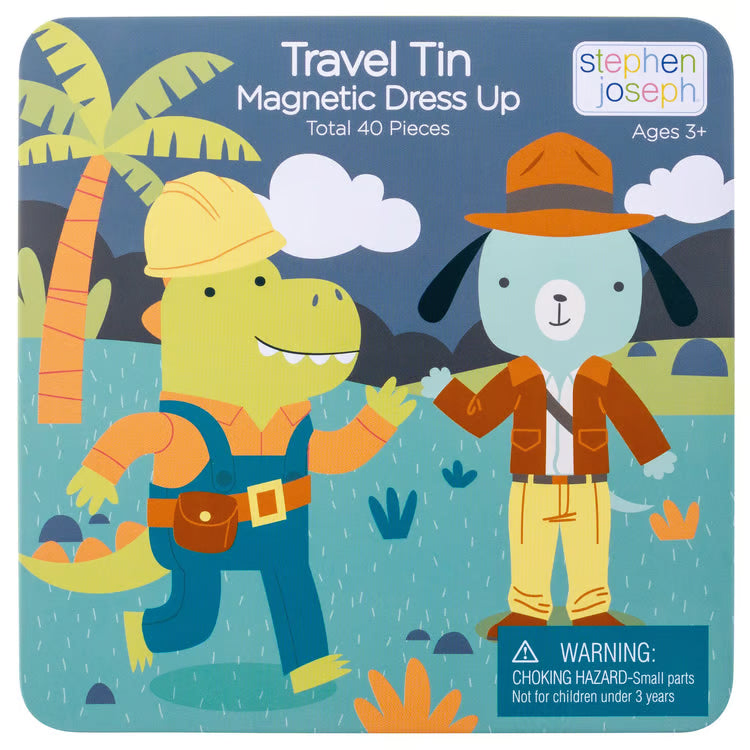 Dino & Dog Travel Tin Magnetic Dress Up