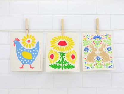 Rabbits Swedish Dishcloth